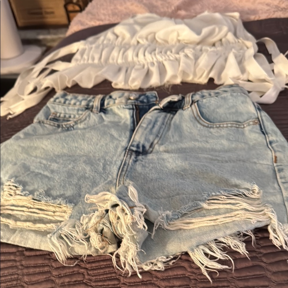 Distressed Denim Women's Shorts